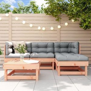 vidaXL Set mobilier relaxare de grădină, 5 piese, lemn masiv douglas imagine