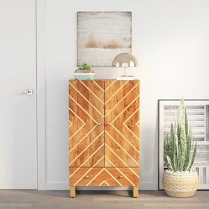 vidaXL Dulap înalt, maro și negru, 60x33, 5x100 cm, lemn masiv de mango imagine