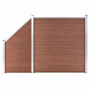 vidaXL Set panouri gard, 1 pătrat + 1 oblic, maro, 273x186 cm, WPC imagine