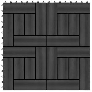 vidaXL Plăci de pardoseală, 22 buc., negru, 30 x 30 cm, WPC, 2 mp imagine
