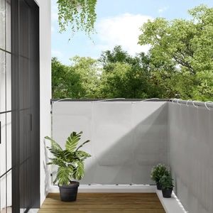 vidaXL Paravan de balcon gri deschis 120x800 cm 100% poliester oxford imagine