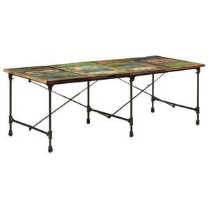 vidaXL Masă de bucătărie, 220x90x77 cm, lemn masiv reciclat imagine