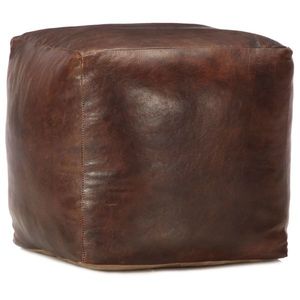 vidaXL Taburet maro închis 40x40x40 cm piele naturală de capră imagine