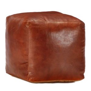 vidaXL Taburet, cafeniu, 40x40x40 cm piele naturală de capră imagine