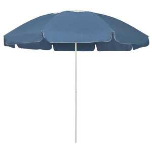 vidaXL Umbrelă de soare de plajă, albastru, 240 cm imagine