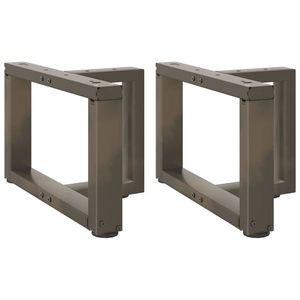 vidaXL Picioare pentru măsuță de cafea în formă de T, 2 buc., negru, 40x25x(30-31) cm, oțel imagine