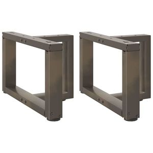 vidaXL Picioare pentru măsuță de cafea în formă de T, 2 buc., negru, 50x25x(30-31) cm, oțel imagine