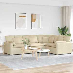 vidaXL Canapea modulară cu perne, crem, textil imagine