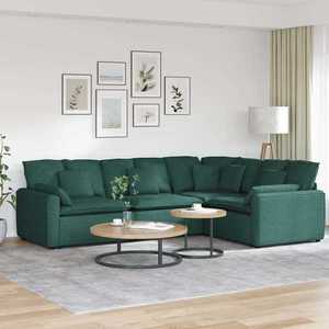 vidaXL Canapea modulară cu perne, verde închis, textil imagine