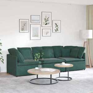 vidaXL Canapea modulară cu perne, verde închis, catifea imagine