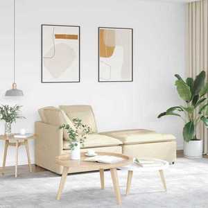 vidaXL Canapea modulară cu taburet și perne, material textil, crem imagine