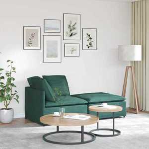 vidaXL Canapea modulară cu taburet și perne, textil, verde închis imagine