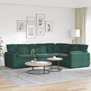 vidaXL Canapea modulară cu perne, verde închis, catifea imagine