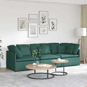 vidaXL Canapea modulară cu perne, verde închis, textil imagine