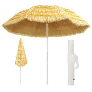 vidaXL Umbrelă de plajă, natural, 300 cm, stil hawaiian imagine