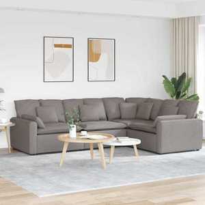 vidaXL Canapea modulară cu perne, gri taupe, textil imagine
