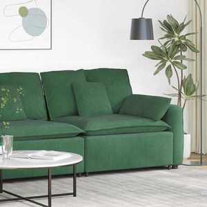 vidaXL Modul modular de capăt pentru cotieră canapea cu perne verde închis 100 cm imagine
