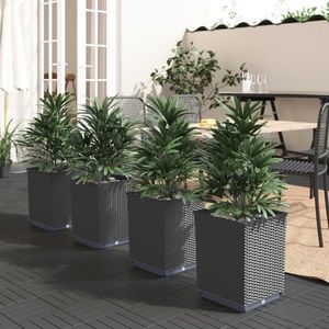 vidaXL Jardiniere, 4 buc., negru, 30x30x37 cm, polipropilenă imagine