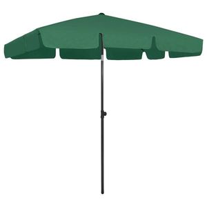 vidaXL Umbrelă de soare de plajă, verde, 200x125 cm imagine