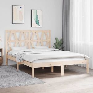 vidaXL Cadru de pat, 140x200 cm, lemn masiv de pin imagine