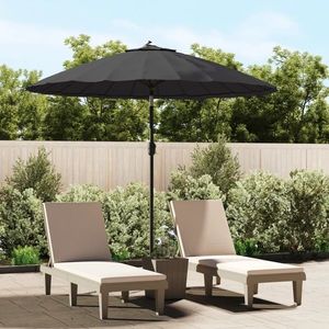 vidaXL Umbrelă de soare de exterior, stâlp aluminiu, negru, 270 cm imagine