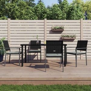 vidaXL Set mobilier de grădină cu perne, 5 piese, poliratan și oțel imagine