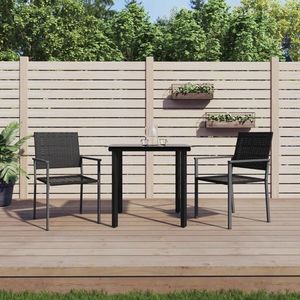 vidaXL Set mobilier de grădină, 3 piese, poliratan și oțel imagine