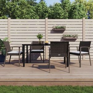 vidaXL Set mobilier de grădină cu perne, 5 piese, poliratan și oțel imagine