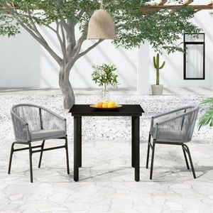 vidaXL Set mobilier de grădină, 3 piese, gri imagine