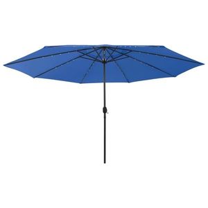 vidaXL Umbrelă de soare de grădină cu LED-uri, albastru azuriu, 400 cm imagine