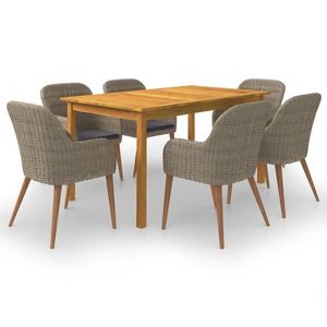vidaXL Set mobilier de grădină, 7 piese, maro imagine