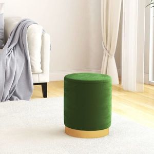 vidaXL Taburet depozitare rotund, verde, catifea 31 x 37 cm imagine