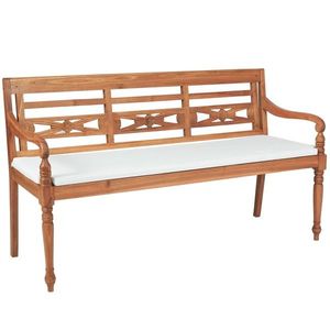 vidaXL Bancă Batavia cu perne, 150 cm, lemn de tec imagine