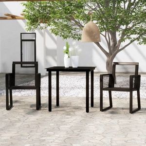 vidaXL Set de mobilier pentru grădină, 3 piese, negru imagine