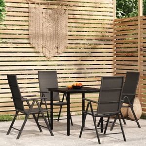 vidaXL Set de mobilier pentru grădină, 5 piese, negru imagine
