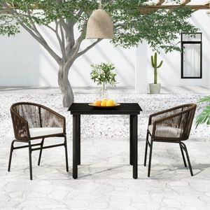 vidaXL Set mobilier de grădină, 3 piese, maro imagine