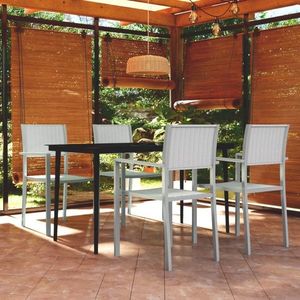 vidaXL Set de mobilier de grădină, 5 piese, alb imagine