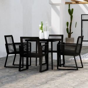 vidaXL Set de mobilier pentru grădină, 5 piese, negru imagine