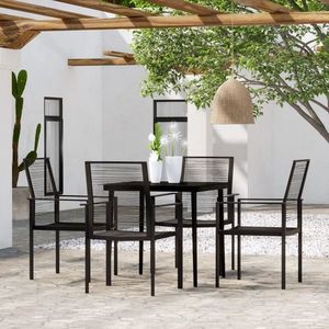 vidaXL Set de servit masa pentru grădină, 5 piese, negru imagine