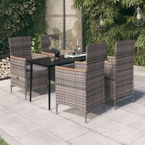 vidaXL Set mobilier pentru grădină cu perne, 5 piese, gri imagine