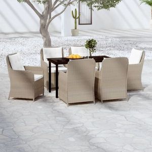 vidaXL Set mobilier pentru grădină, 7 piese, maro imagine