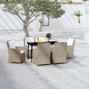 vidaXL Set de mobilier pentru grădină, 7 piese, maro imagine