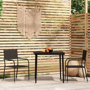 vidaXL Set de mobilier pentru grădină, 3 piese, negru imagine