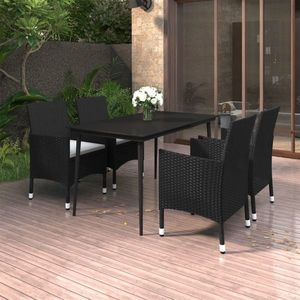 vidaXL Set mobilier de grădină cu perne 5 piese poliratan & sticlă imagine