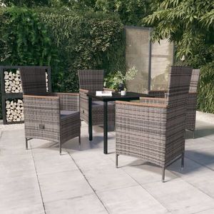 vidaXL Set mobilier pentru grădină, cu perne, 5 piese, gri imagine