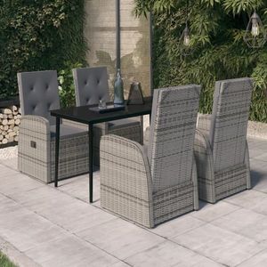 vidaXL Set de mobilier pentru grădină, cu perne, 5 piese, gri imagine