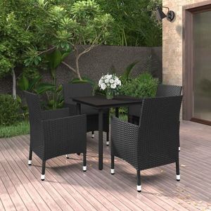 vidaXL Set mobilier de grădină cu perne 5 piese poliratan & sticlă imagine