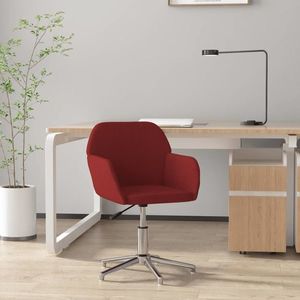 vidaXL Scaun de birou pivotant, roșu vin, material textil imagine