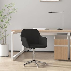 vidaXL Scaun de birou pivotant, negru, material textil imagine