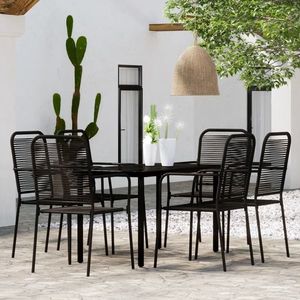 vidaXL Set de mobilier pentru grădină, 7 piese, negru imagine